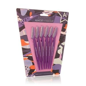 6 pack Dermaplaning Razors Set - Almost Famous - Purple - New In Package